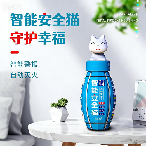 卡瑞克智能安全猫AI自动感应消防灭火器灭火猫灭火宝灭火弹